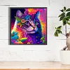 Colorful Cat-Full Round Diamond Painting 30*30CM
