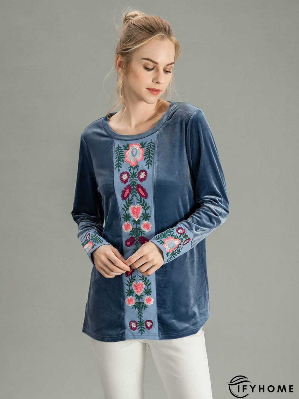 Casual Shift Crew Neck Long Sleeve Tops | IFYHOME