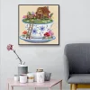 Coffee Cup On The Cottage  | Full Round Diamond Painting Kits
