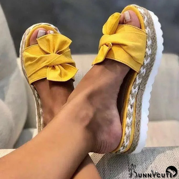 Women's Summer Bowknot Thick Sole Casual Beach Sandals