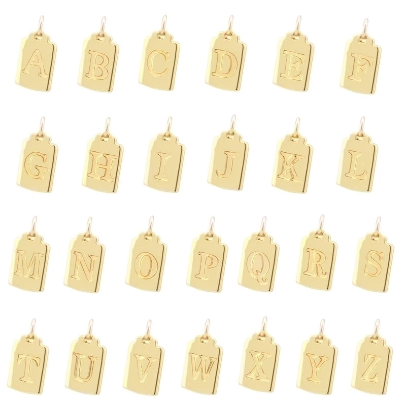 Minimalist Letter Copper Plating 18k Gold Plated Charms