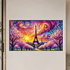 Diamond Painting-DIY Full Round Drill Eiffel Tower In The Rising Sun(70*40 CM)