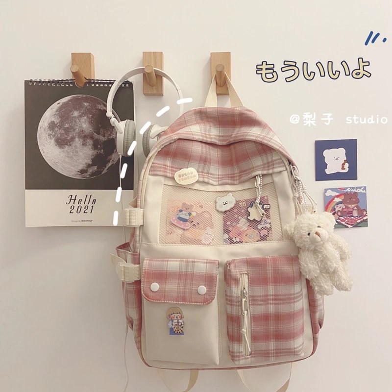 Mongw Design Women Backpack Teenage Girls School Bags Green Soft Nylon Campus Student Book Bags for School Teen