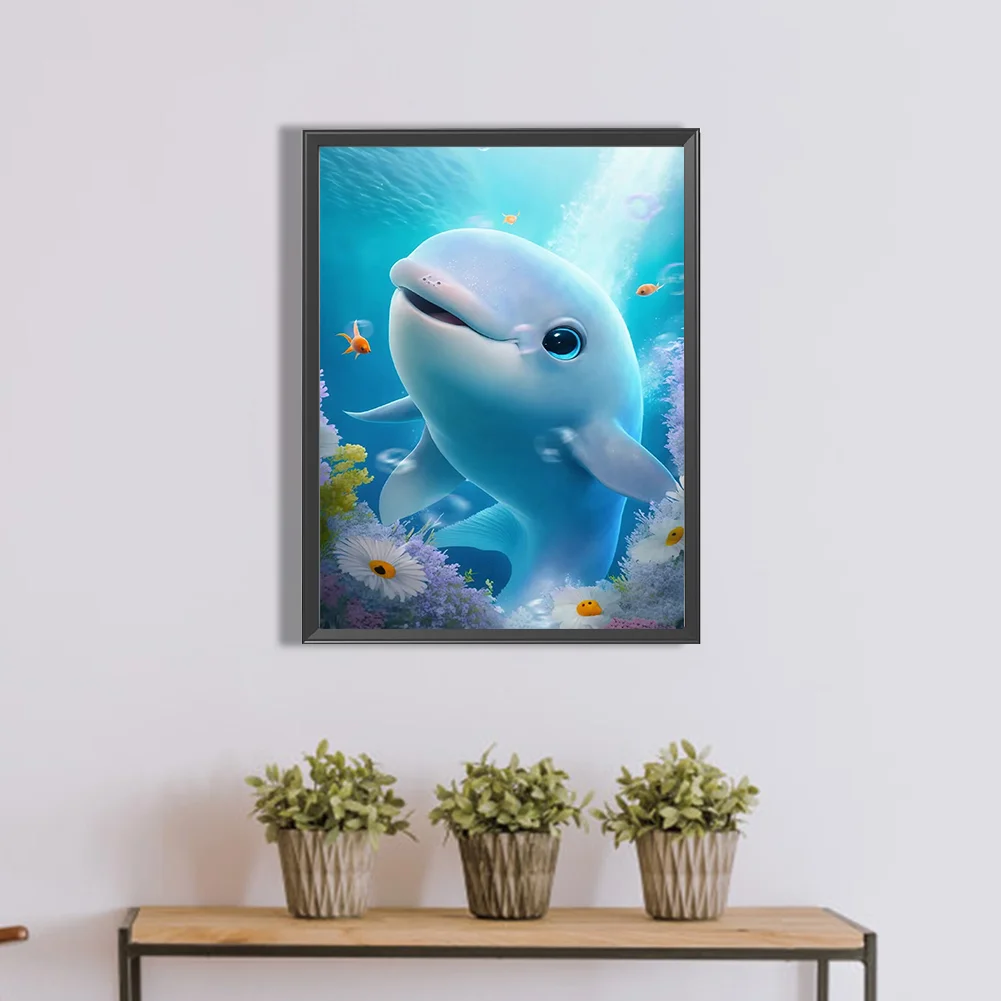 Full Round Diamond Painting 30*40cm - Longing For Dolphins