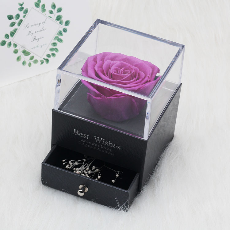 Tegooe DuHouse Forever Roses Preserved Real Flowers in Glass Dome Eternal Flower Gift for Her Valentines Day Anniversary B...