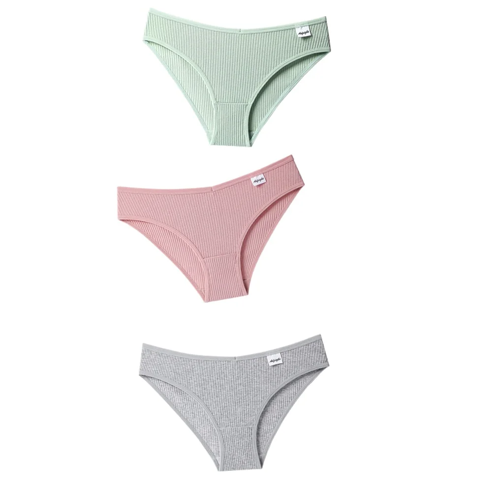 3Pcs Women's Panties Cotton Underwear Seamless Sexy V Waist Briefs Girl Low-Rise Soft Panty Women Underpants Female Lingerie New