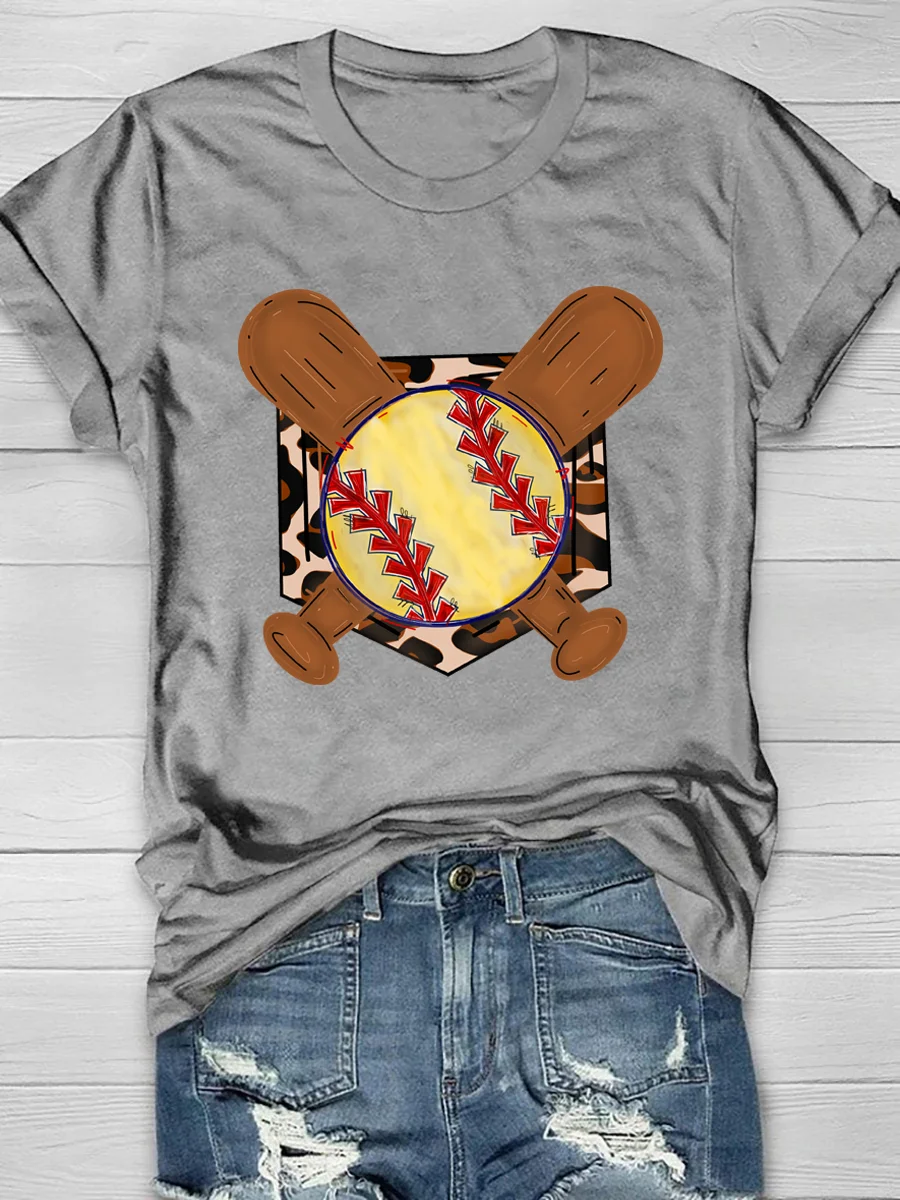 Softball Bases Print Short Sleeve T-Shirt