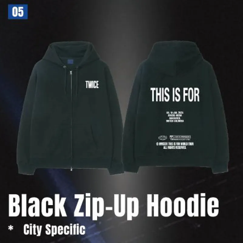 This Is For World Tour in LA Black Zip Up Hoodie