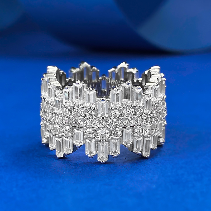 MIKAMU jewelry  Irregular Diamond Crown U-Shape Geometric Ring