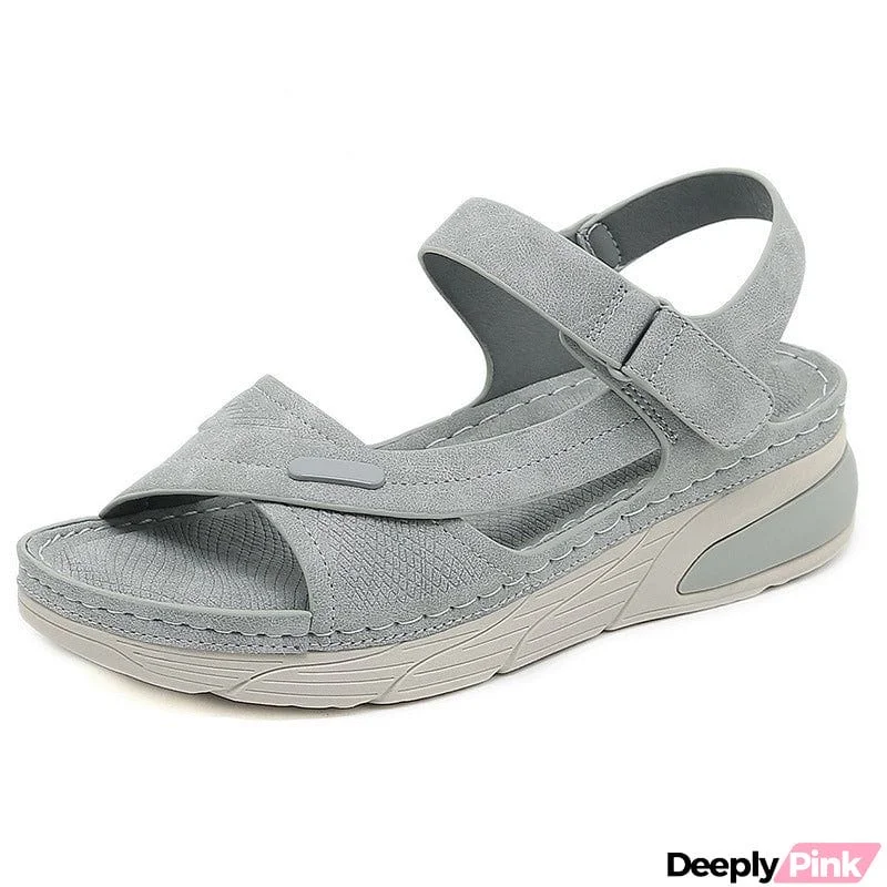 Female Elegant Lightweight Plus Size Velcro Sandals