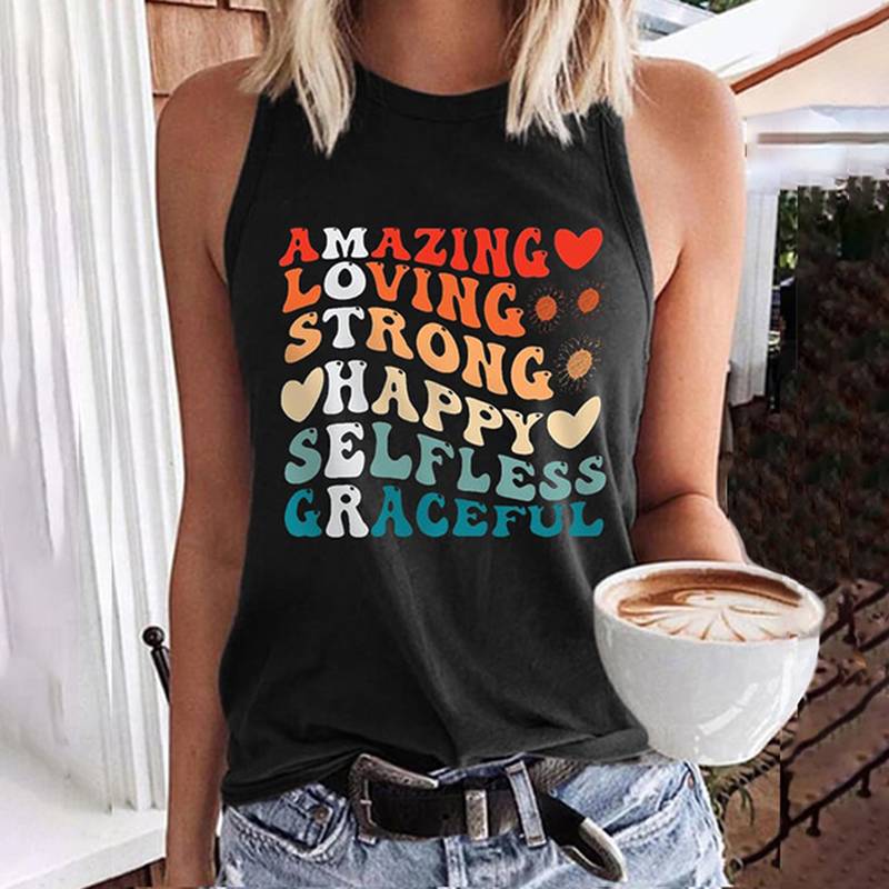 Comstylish Amazing Loving Strong Happy Selfless Graceful Mom Tank Top