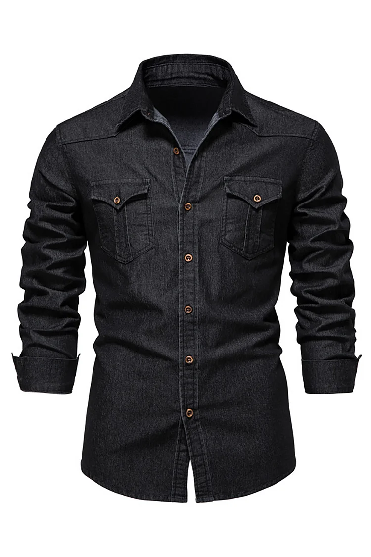 Casual Denim Washed Loose Fit Shirt