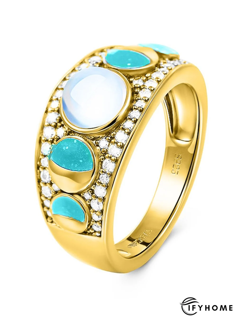 Moonstone Opal Star Gradient Diamond Ring | IFYHOME