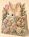 6pcs DIY Dreamy Easter Diamond Painting 3D Greeting Card