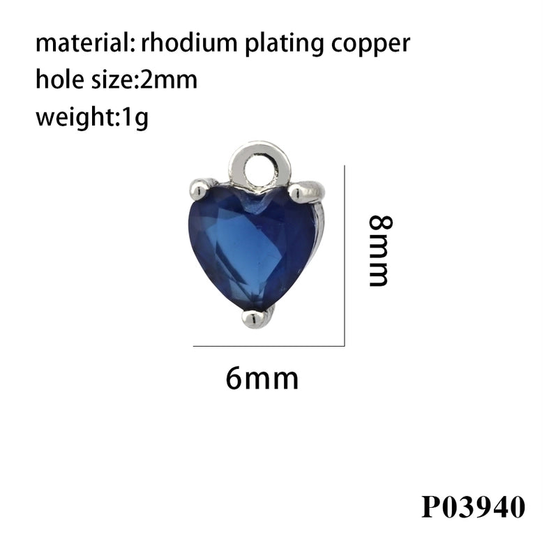 Romantic Minimalist Heart Shape Copper Plating Inlay Zircon 18k Gold Plated Valentine’s Day Charms