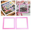 2Pcs Diamond Art Square Auxiliary Frame 3D Printing Diamond Art Desk Positioning Frame Lightweight for Boys Girls Adults Students Home Office Leisure (Sakura Pink small)