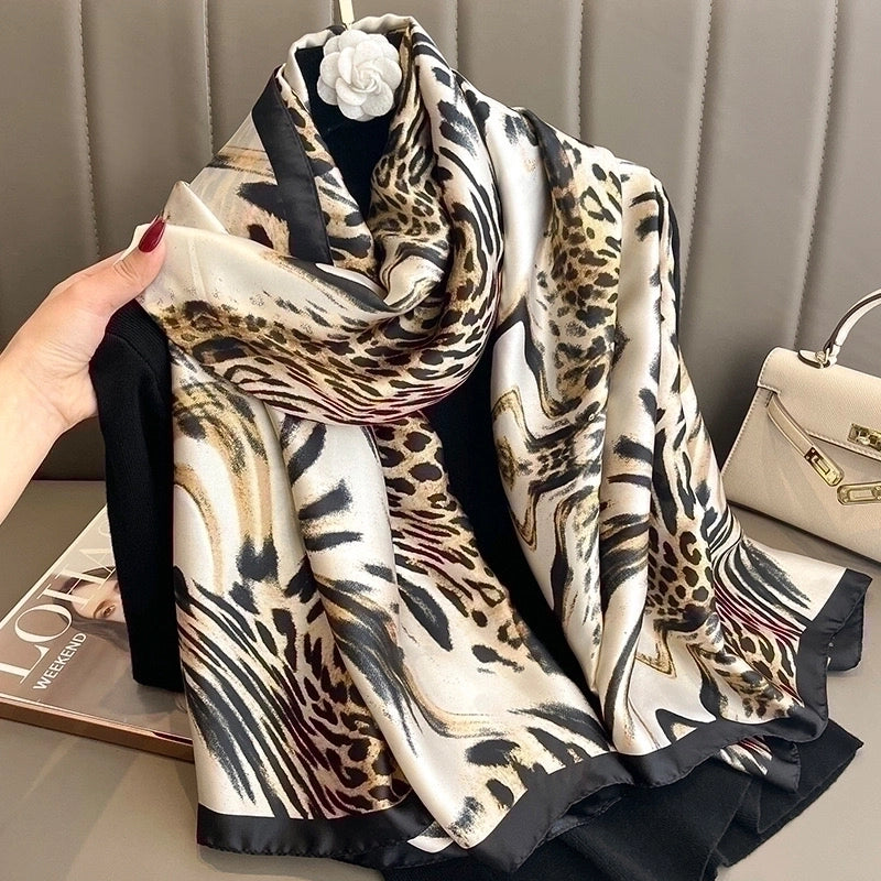 Adults Ig Style Mango Satin Printing Silk Scarf Shawl