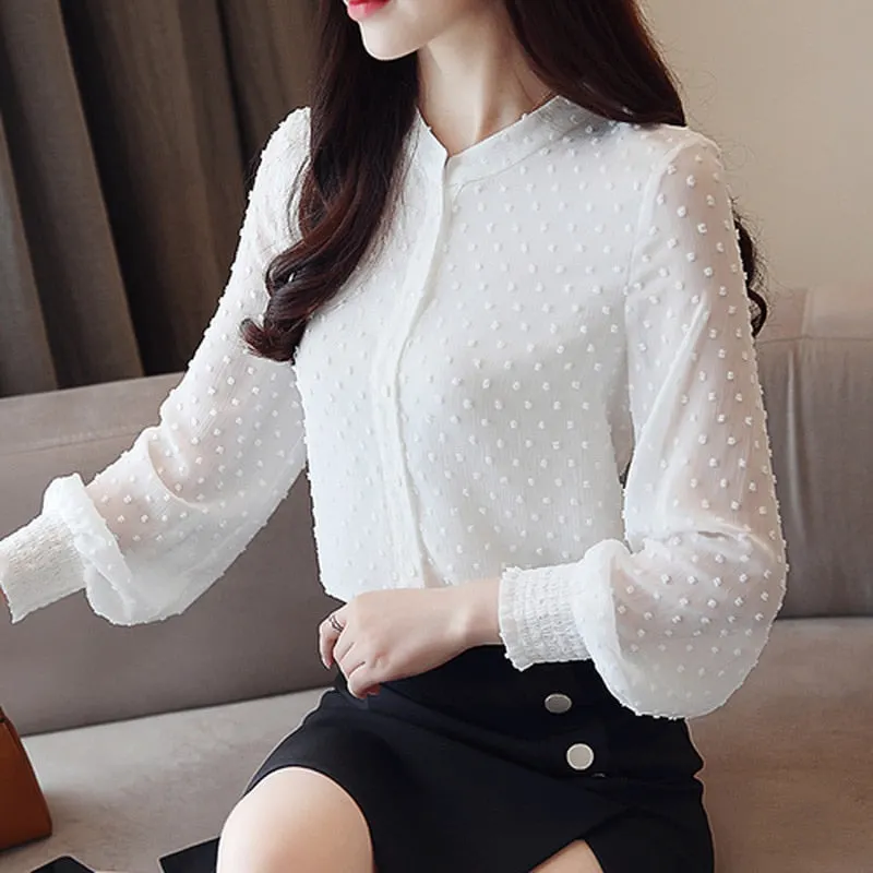 Fashion Woman Blouses 2021 Autumn New Long Sleeve Women Shirts Black White Blouse Tops OL Style Women Blouse Shirt Blusas 0974