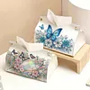 DIY PU Diamond Painting Tissue Box Kit Desktop Tissue Holder with Rhinestone Diamond Desk Decorative Tissue Box for Adults Desktop Storage Organizer (Love)