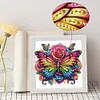 Butterfly Flower 5D DIY Partial Special Shaped Drill Diamond Painting With Frame Kit 17.2x17.2cm