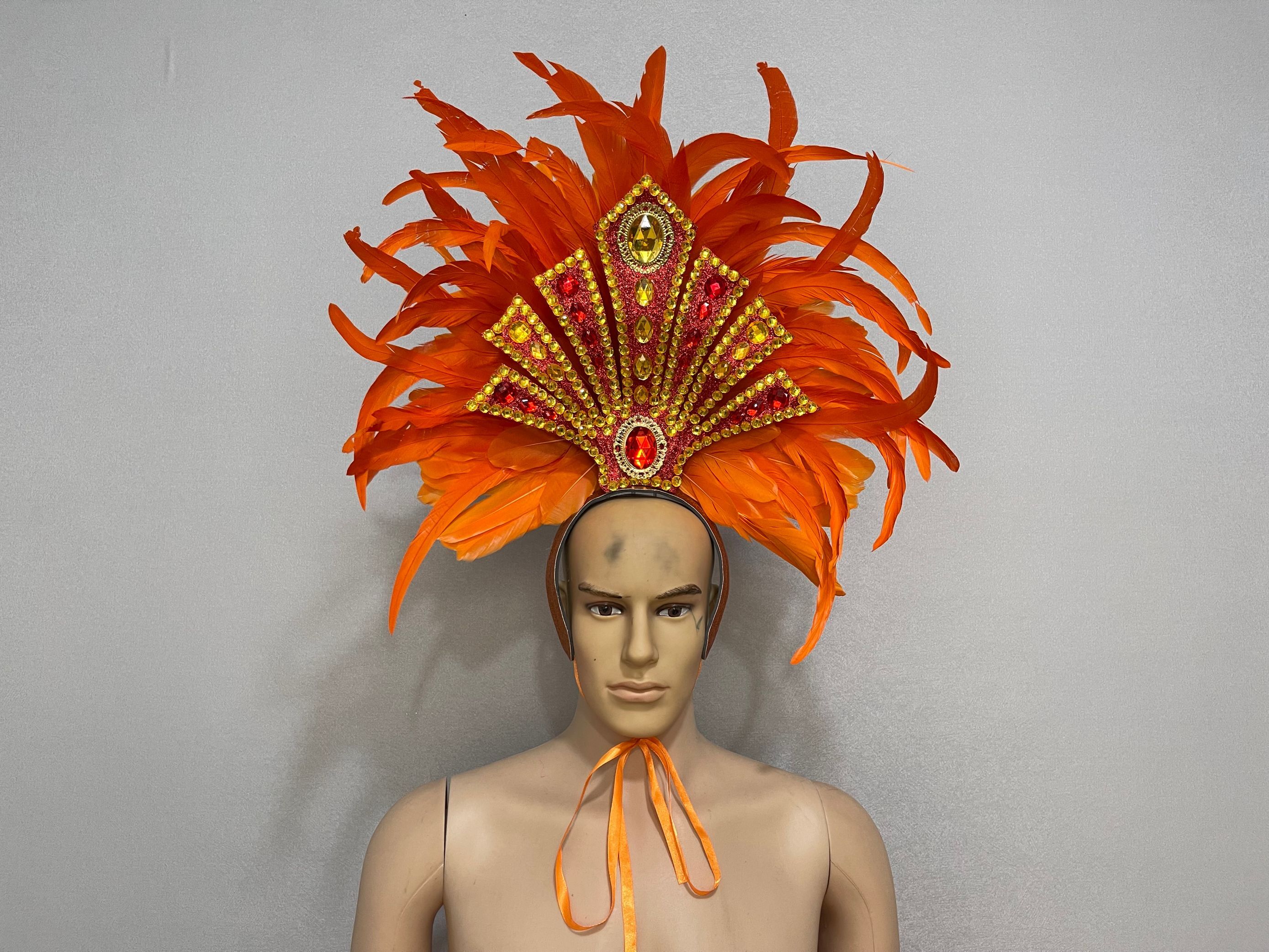 VCSHOES FASHIONABLE AND EXQUISITE HEADDRESS FEATHERS SAMBA DANCE CARNIVAL HALLOWEEN PARTY LATIN DANCE BAR PERFORMANCE HAT MASQUERADE