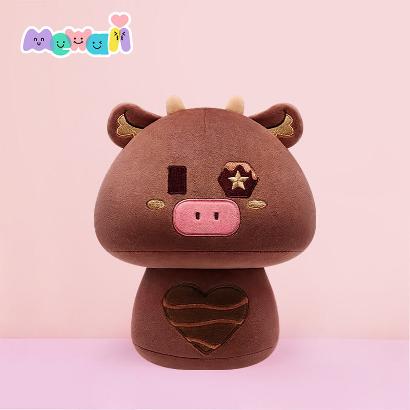 Mewaii® Mushroom Family Berry Cow with Ice Cream Hoodie Kawaii Plush Pillow  Squish Toy