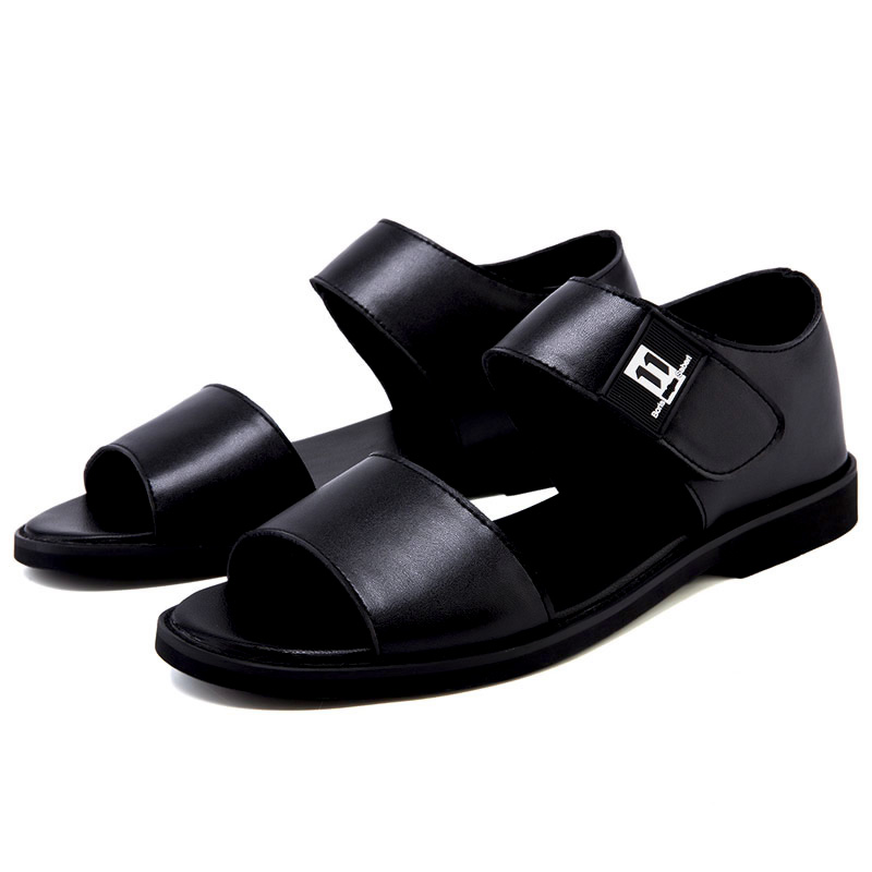 Gamintor Luxury Business Men's Sandals Men Beach Shoes SandalsGenuine Leather Non-slip Men's Slippers Breathable Outdoor Driving Sandals