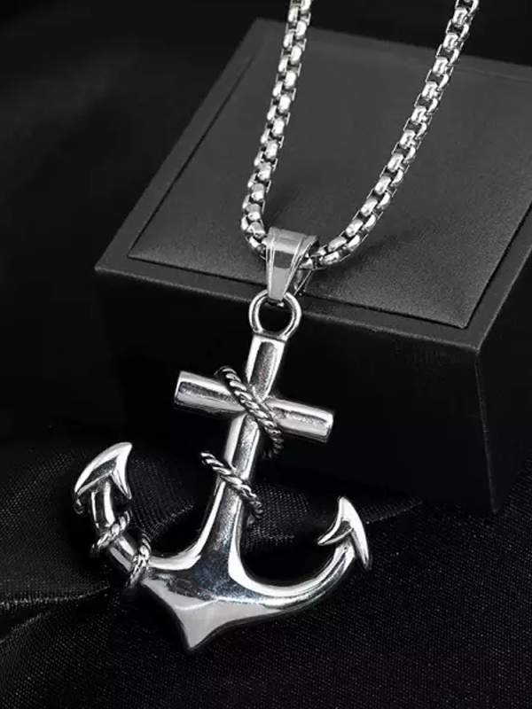 Anchor Necklace Hip Hop Retro Titanium Steel Pendant