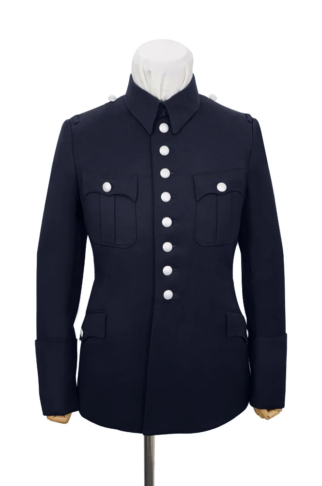   German Fire Police Navy Blue Gabardine Service Waffenrock Tunic German-Uniform