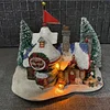 New Christmas Glowing Music Snow Scene House Window Home Christmas Ornaments Decorations