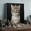 uk.everydayedeals DIY Pearl Painting With Frame - Handmade Self-Adhesive Pearls - Rich Cat(25*25cm)