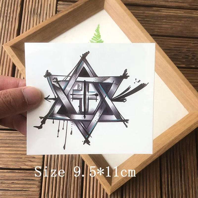 2021 Dark Style Gun Sexy Chest Temporary Tattoo Stickers Star Cross Full Body Waterproof Art Deco Men and Women Tattoo Stickers