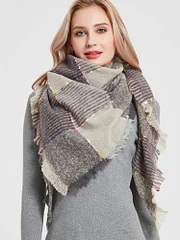 Imitation Cashmere Women Triangle Scarf Autumn Winter Big Plaid Scarve Pashmina Mujer Female Echarpe Hiver Foulard Bufanda Shawl