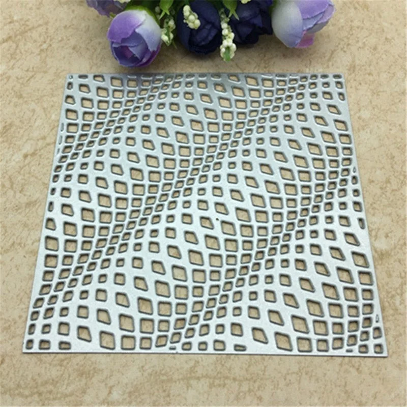 3D Wave Square Frame Metal Cutting Dies Stencil Craft Antique Hollow Out Grid Embossing For DIY Scrapbooking Card Decoration