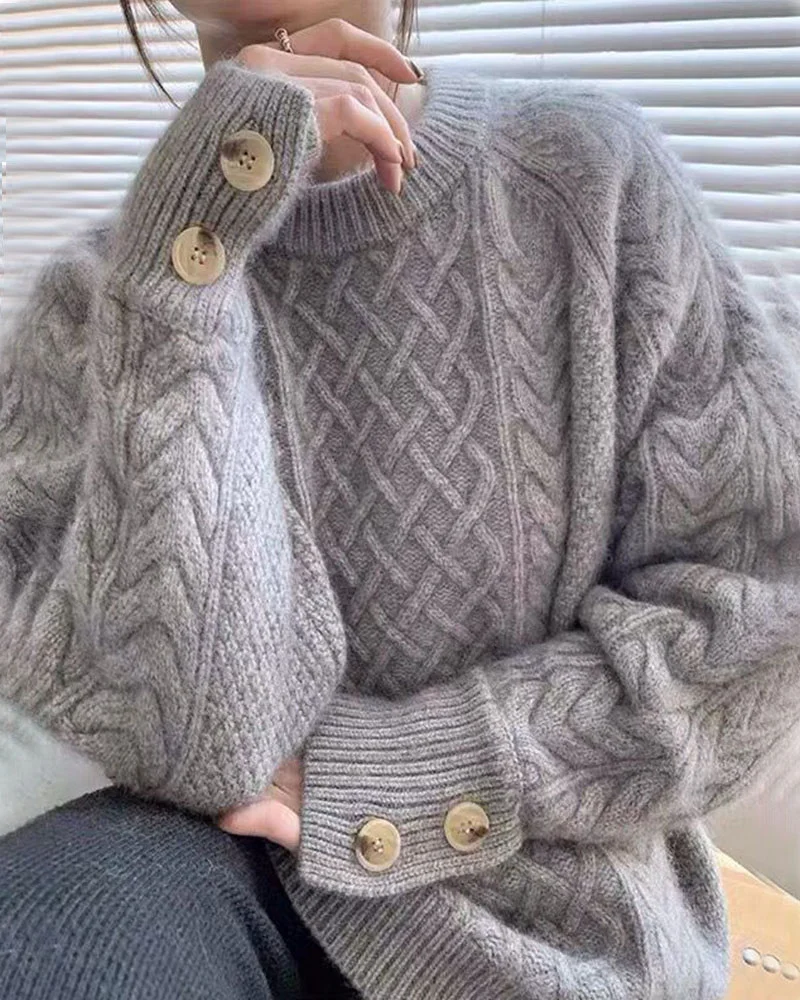 Winter twist vintage languid lazy wind knitwear