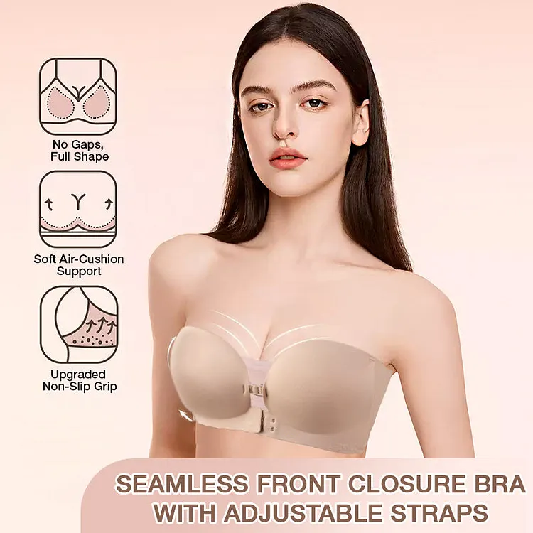 Reggiseno senza cuciture con chiusura frontale e spalline regolabili