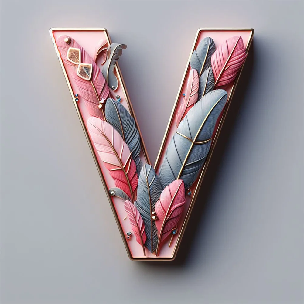 Diamond Painting - Full Round Drill - Feather Alphabet(Canvas|30*30cm)