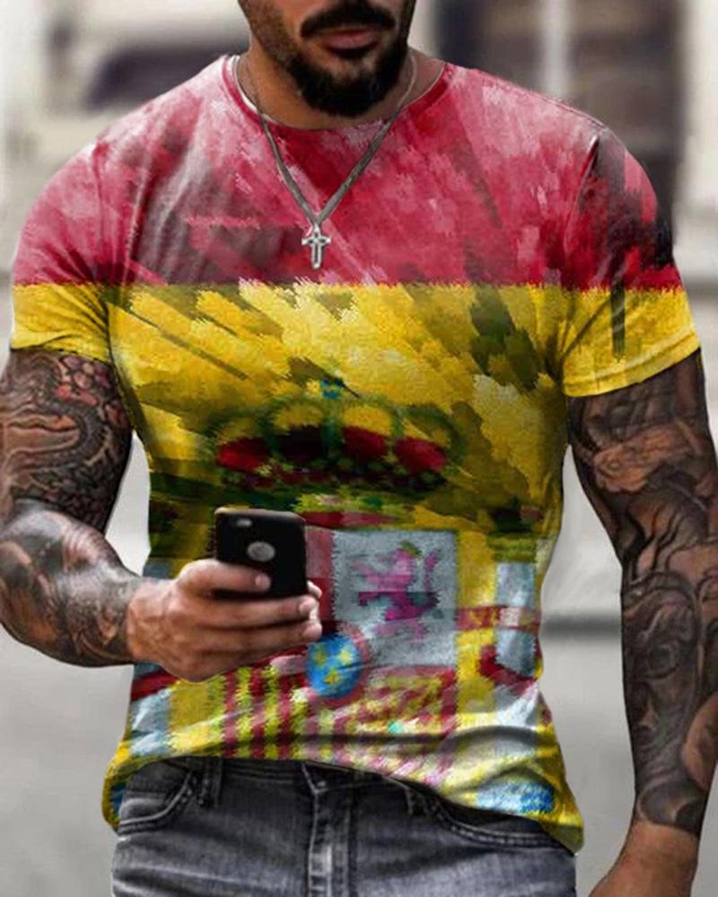 Men Print Casual T-shirts-19