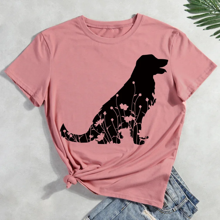 Floral Dog Pet Animal Lover T-shirt Tee -012312-CB