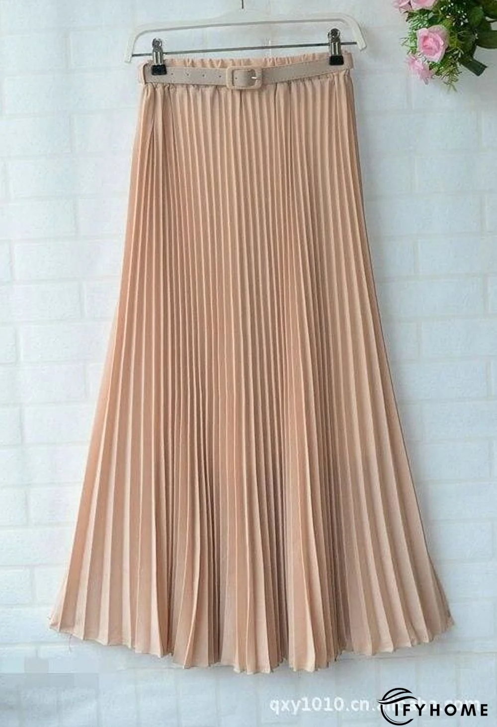 New Summer Women Ladies Elegant Long Skirt Retro Maxi Chiffon High Waist Solid Casual Pleated Beach Long Skirt Sundress | IFYHOME