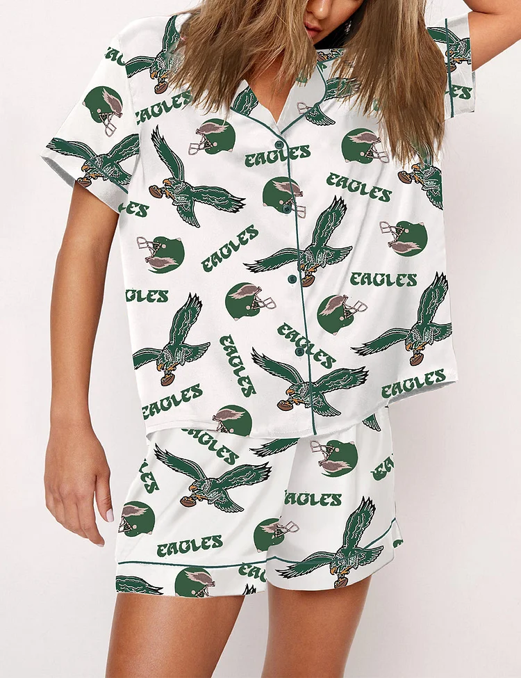 Women's Eagles Football Print Pajama Set
