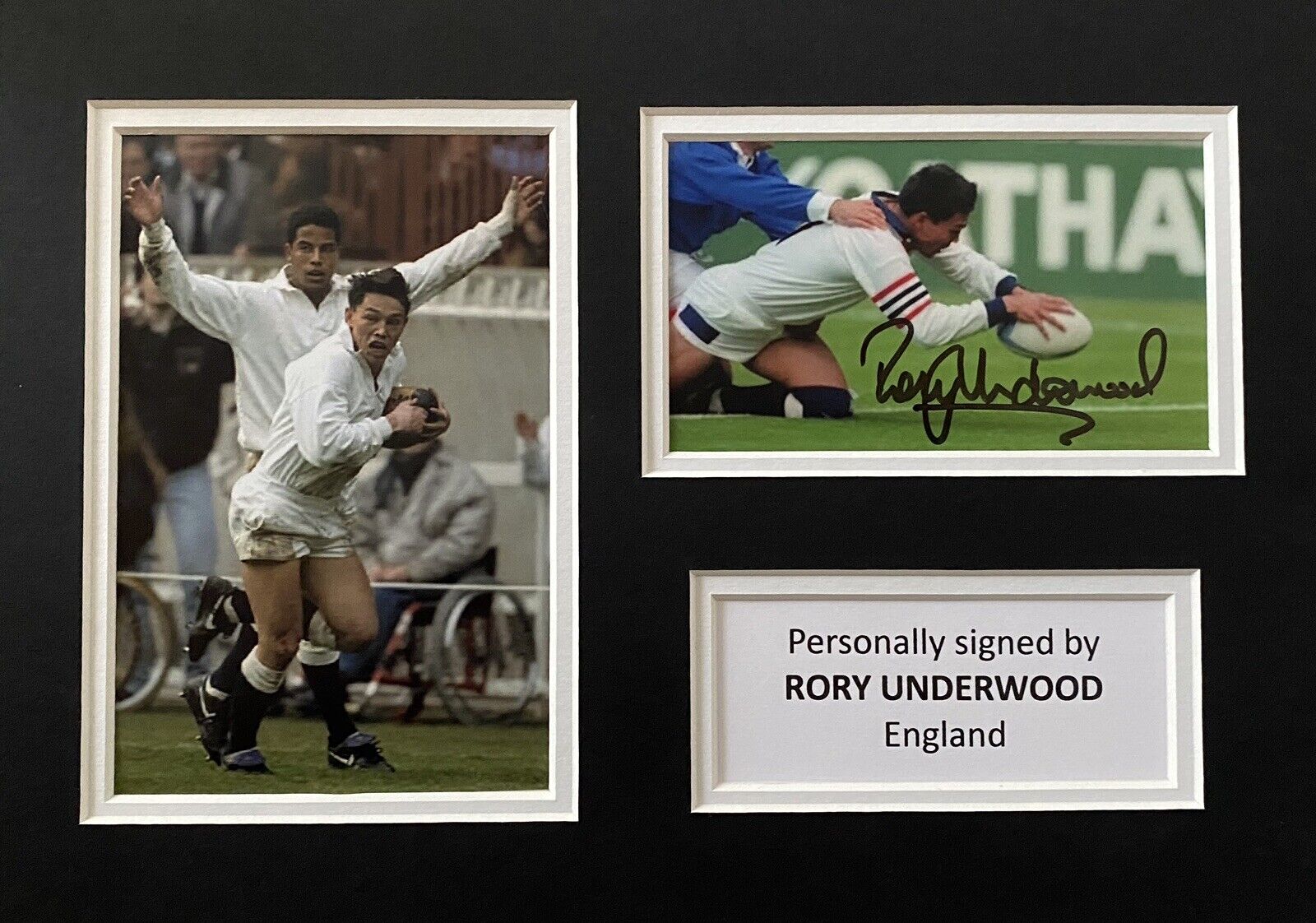 Rory Underwood Genuine Hand Signed England Photo Poster painting In A4 Mount Display