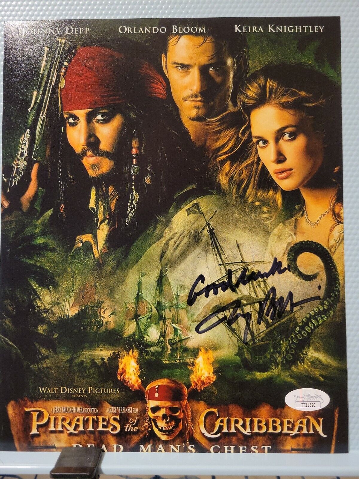 Jerry Bruckheimer signed 8x10 Pirates of The Caribbean Autograph JSA COA TT21520