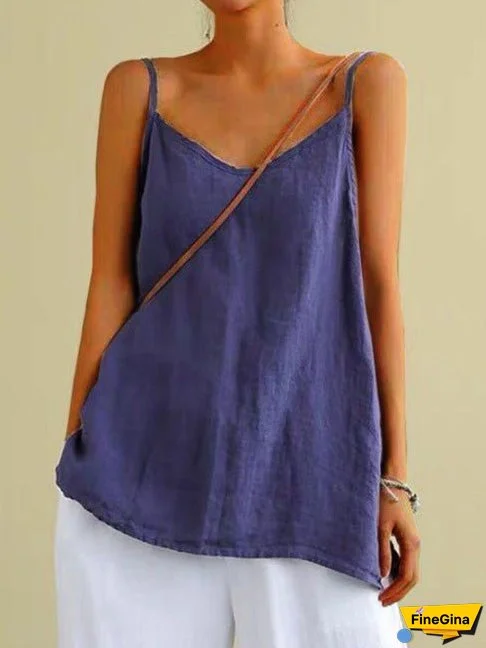 Women's Tank Tops Loose Simple Solid Sleeveless Tank Top