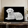 DIY Pearl Painting Dog for Home Wall Decor with Frame(20x30cm)