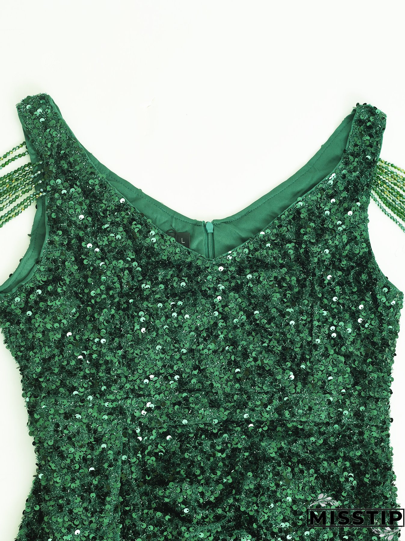 Chic Split Formal Party Long Sequin Evening Dress