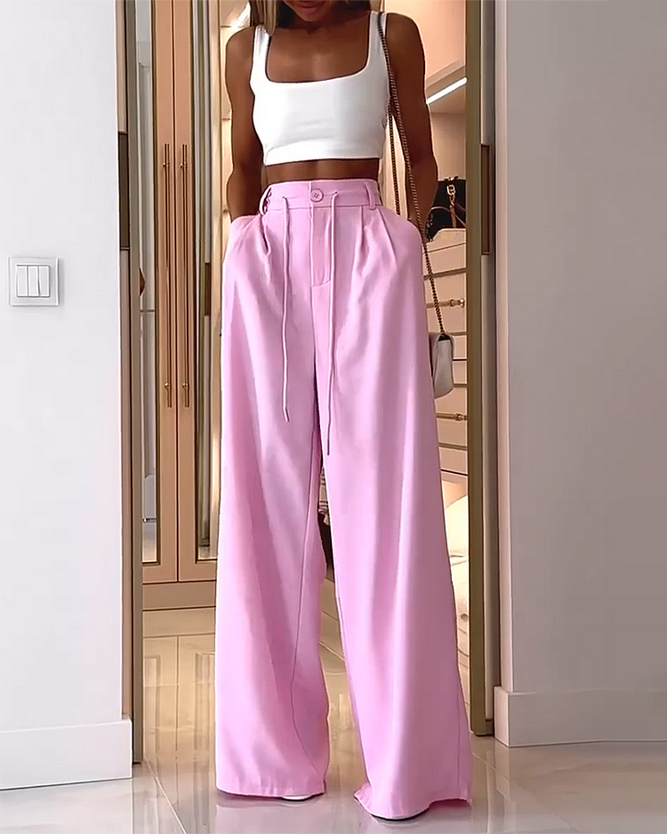 Tank Top Drawstring Pants Two-Piece Set