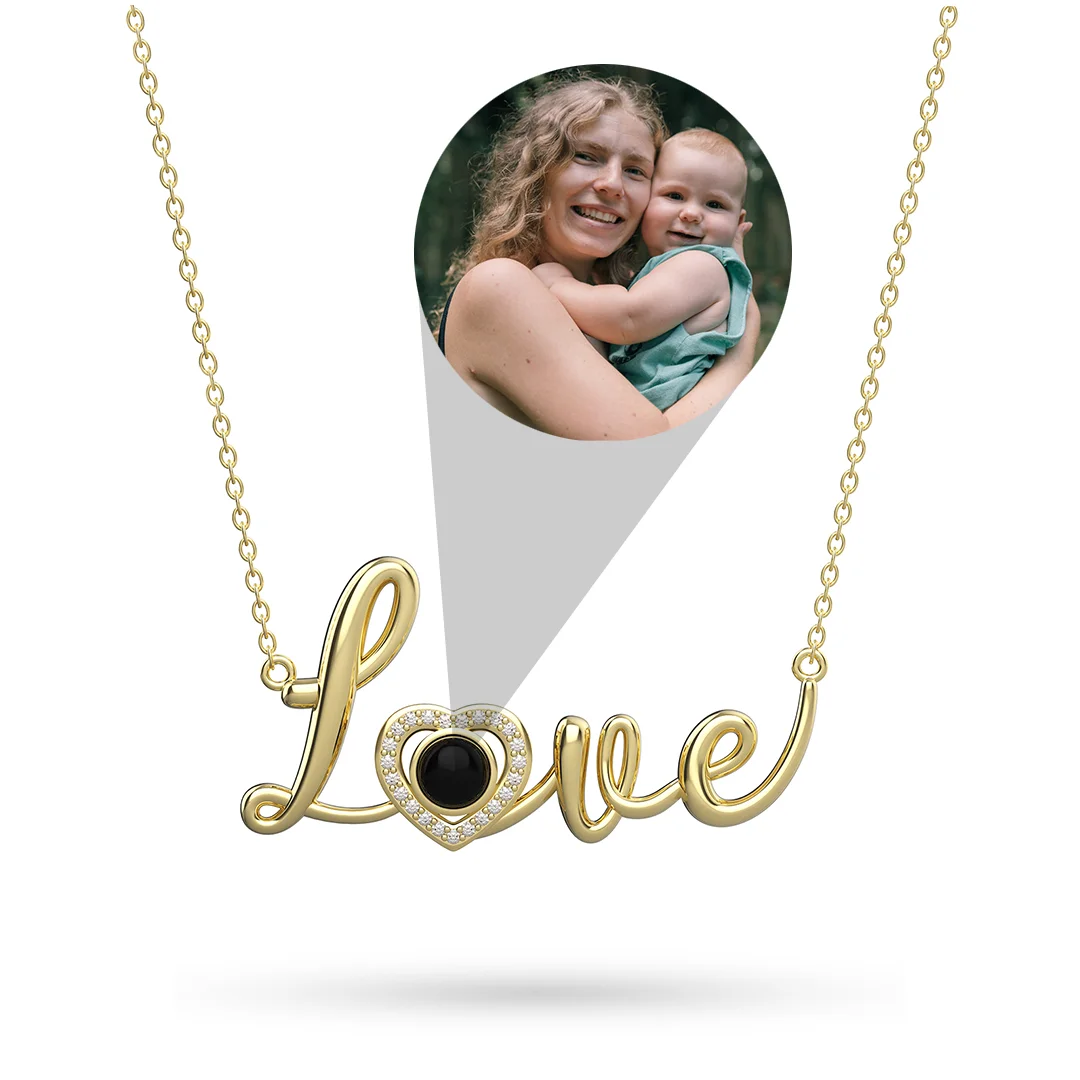 Vangogifts Love Projection Stone Necklace Love Necklace Gift for Mom Wife Girlfriend Family