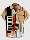 Musical Instrument Keyboard Printing Men's Short Sleeve Shirt