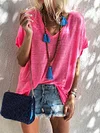 Loose Solid Color Short Sleeves T-Shirts Tops